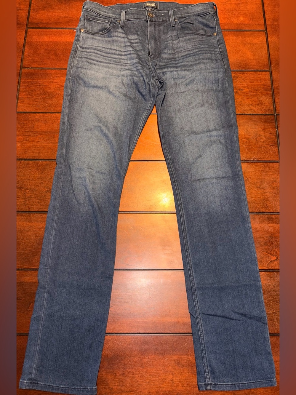 PAIGE Men’s Federal Slim Straight Dark Wash Blue Stretch Jeans Size 32x34